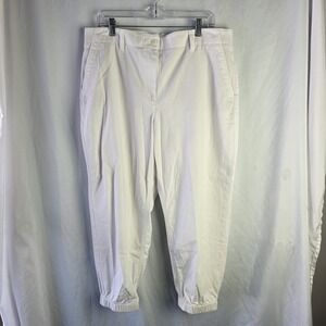 Talbots Joggers Pants Womens XLP Stretch 36x23 White Weekend Elevated Classic